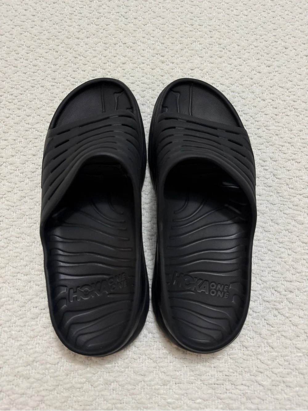 Hoka One One Black Ora Recovery Slides Sandals Shoes Men’s Size 14